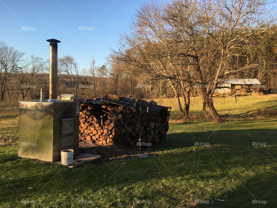 Outdoor furnace on the farm