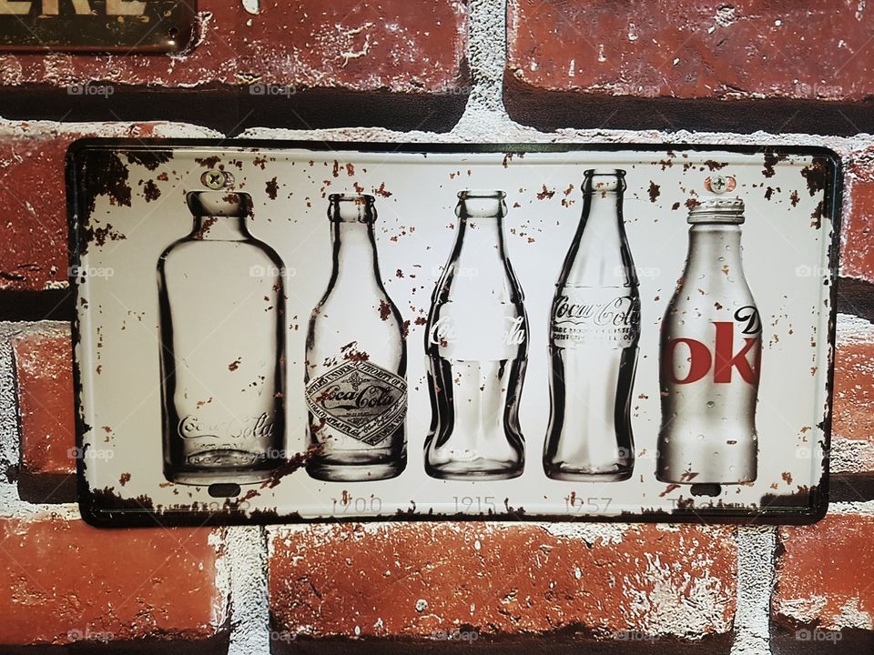 coca cola bottle evolution collector plate display home decor on a wall