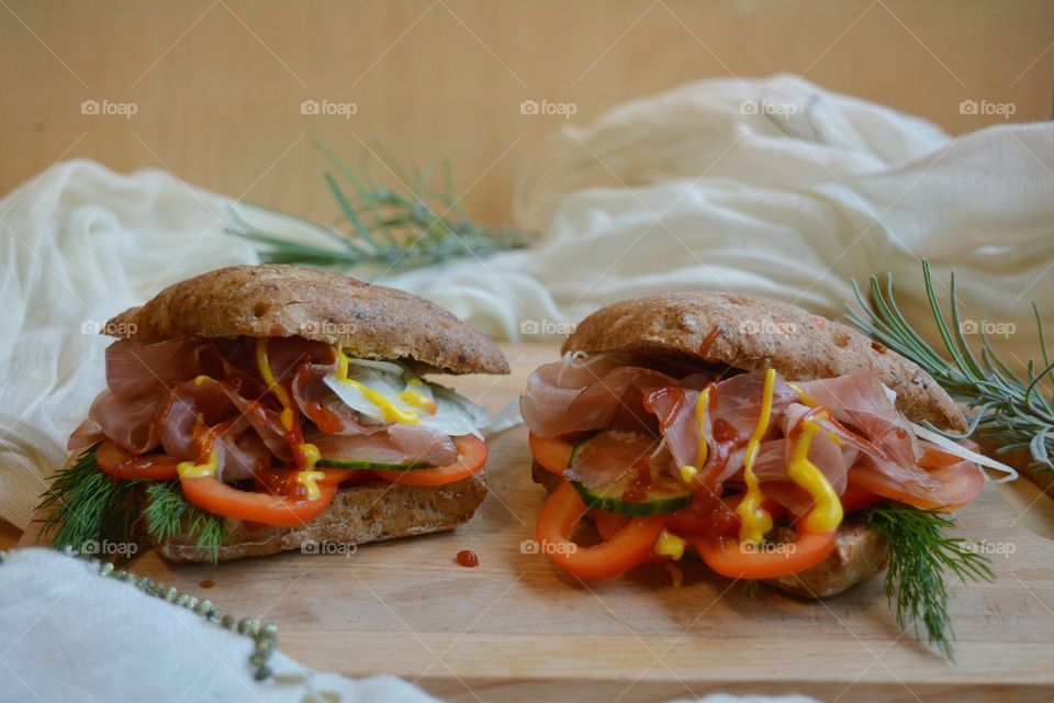 Food, Bread, Meat, Sandwich, Lunch