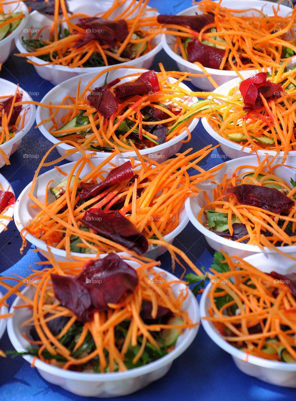 Salads with carrot and beetroot