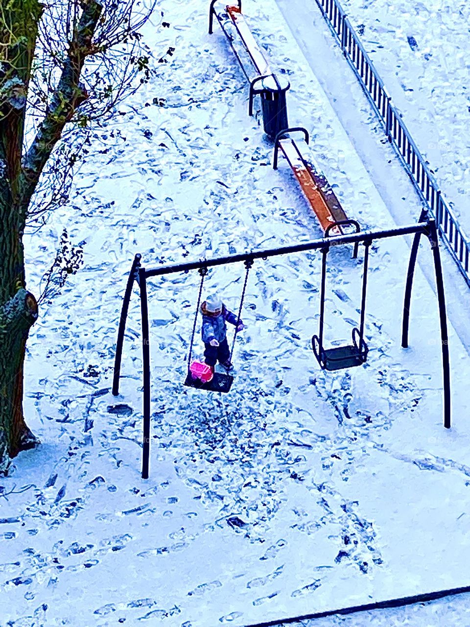 Swing in winter