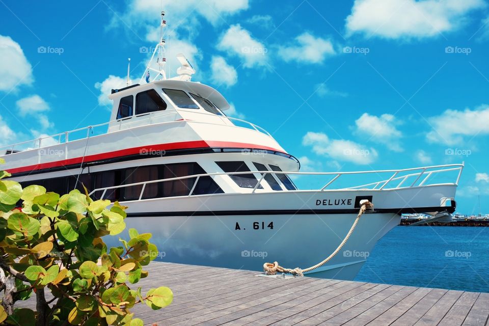 Boat At The Pier, Docked Boat, Boat Anchored, Boat In St. Martin, Portrait Of A Boat, Boat In The Water, Summertime Fun, Activities Of Summer, Caribbean Paradise