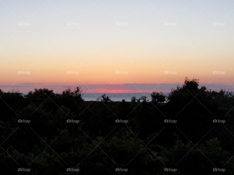 Montauk New York, Seashore, rocks, beach, sea, landscape, sunset, 