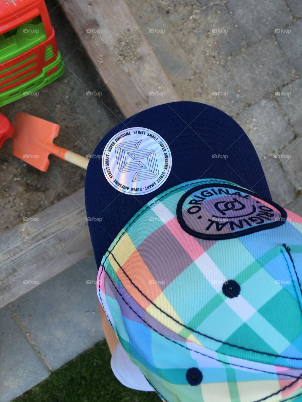 Cool kid playing with sand 