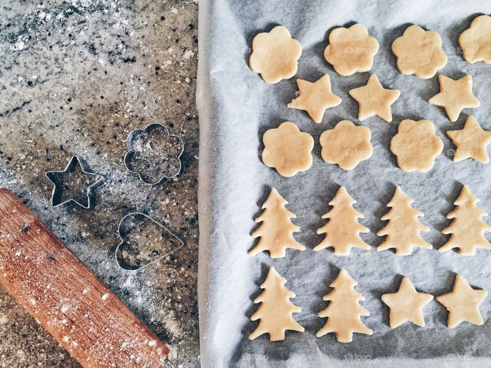 Cookies Cutler near rolling pin