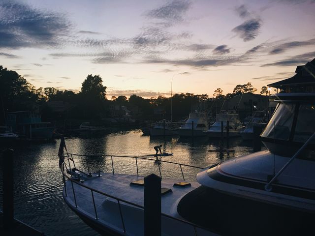 Watching the sunset on a booze cruise