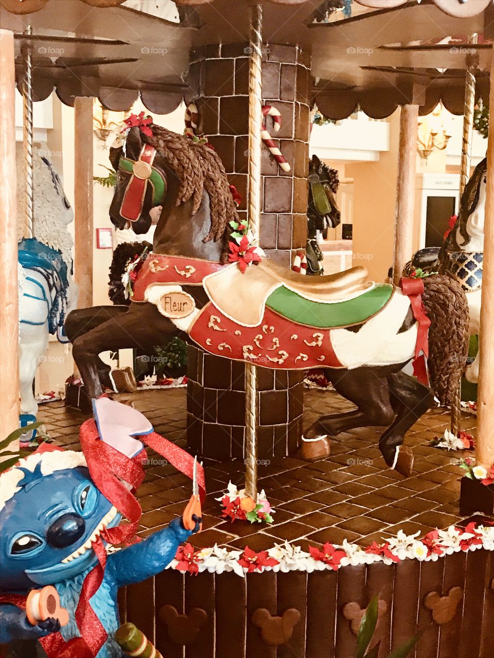 This delicious carousel is all homemade and is completely made out of food including loads of sugar!