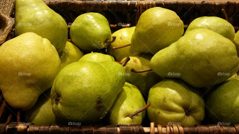 Close-up of pears