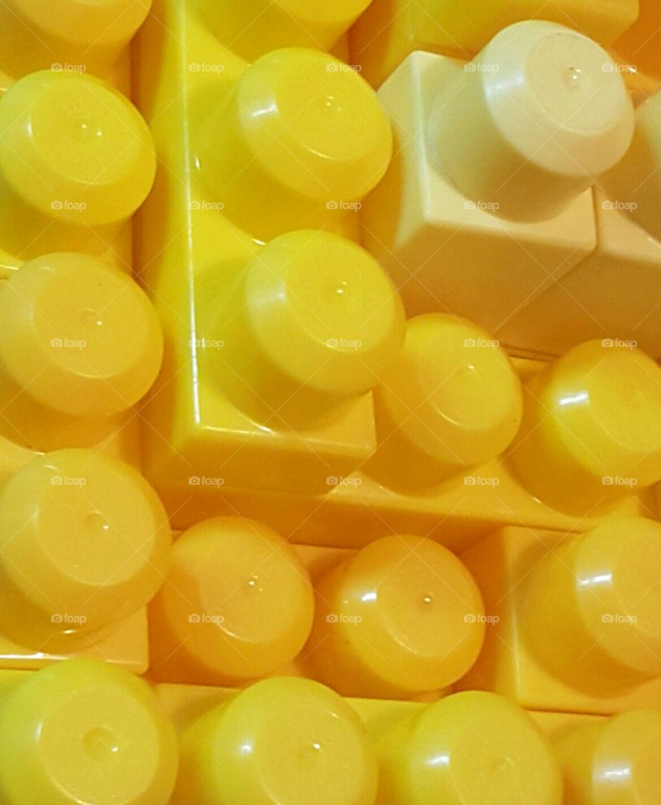 Close up view of my kids plastic building blocks