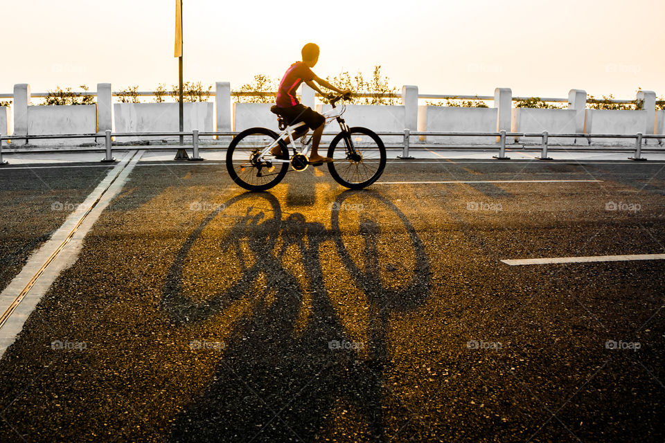 cycling alone in the morning