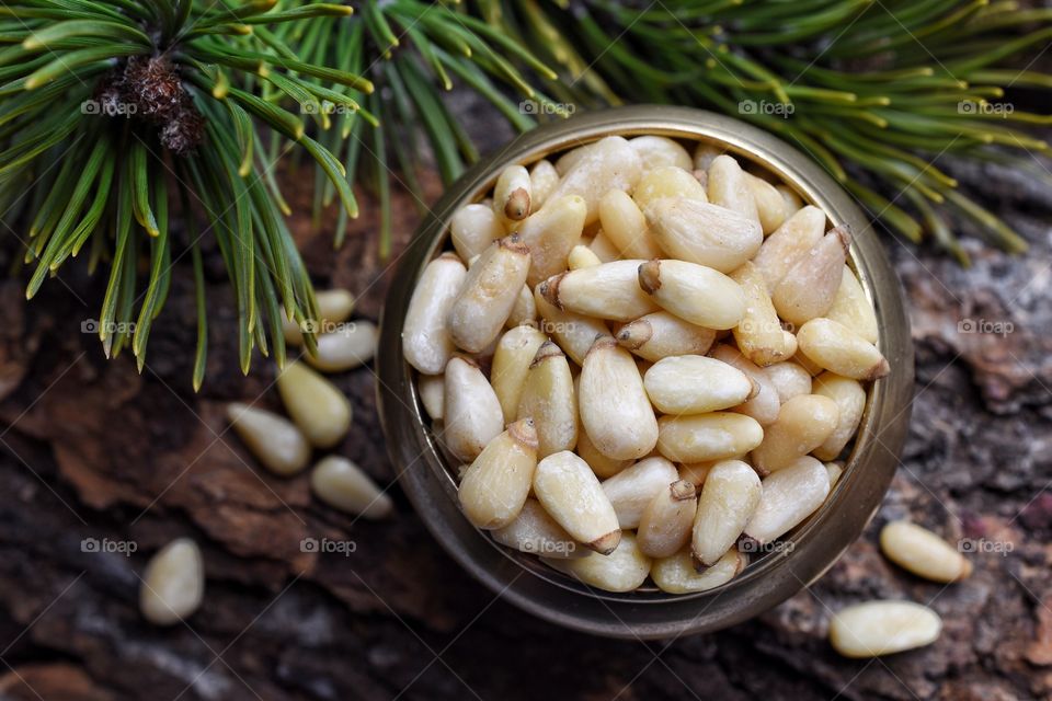 Pine nuts in a jar 