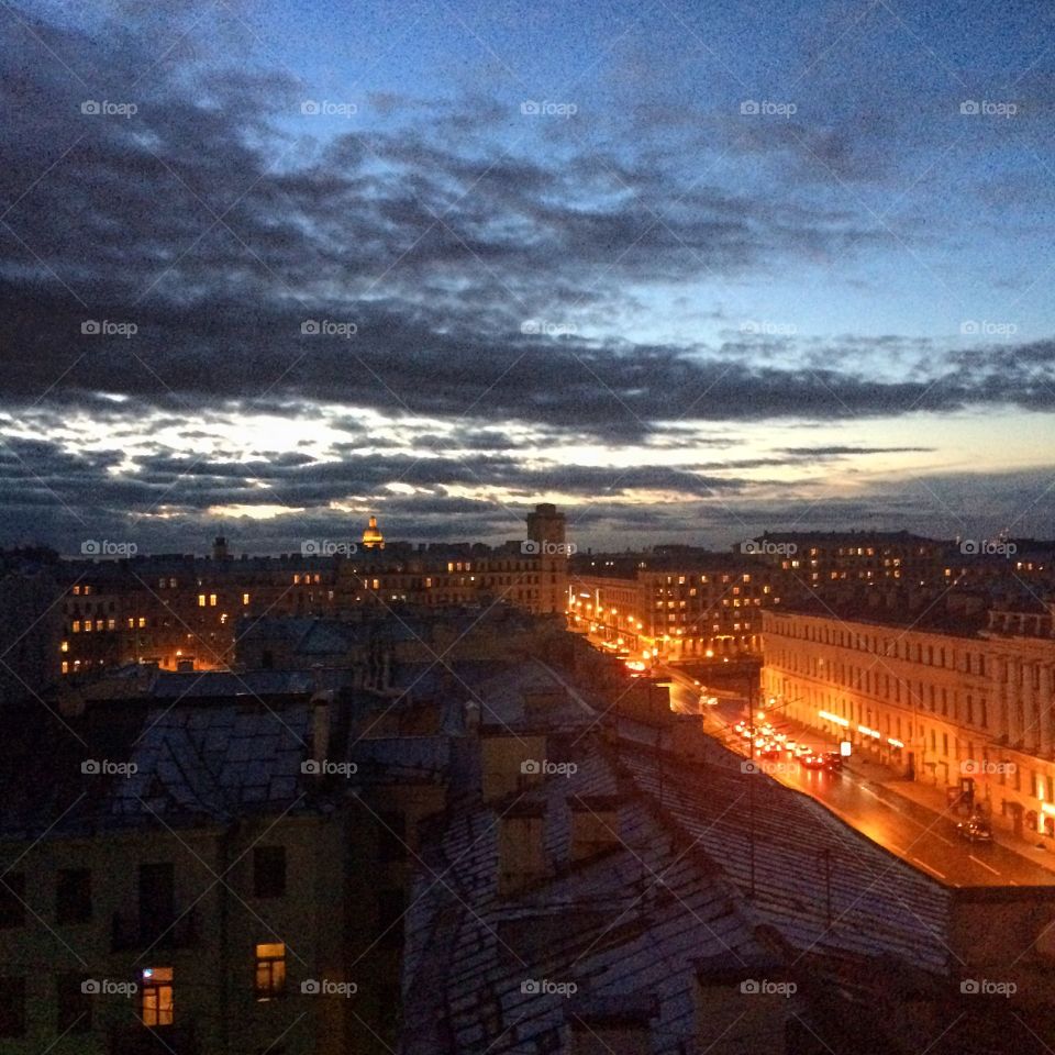 Night St.Petersburg off the roof