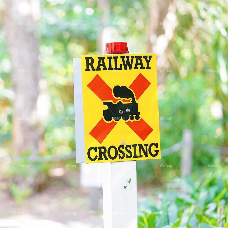 Railroad crossing sign