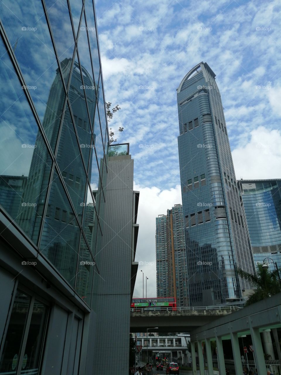 The Nina Tower and its reflection, Tsuen Wan, Hong Kong