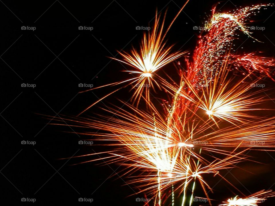 fireworks in the night sky