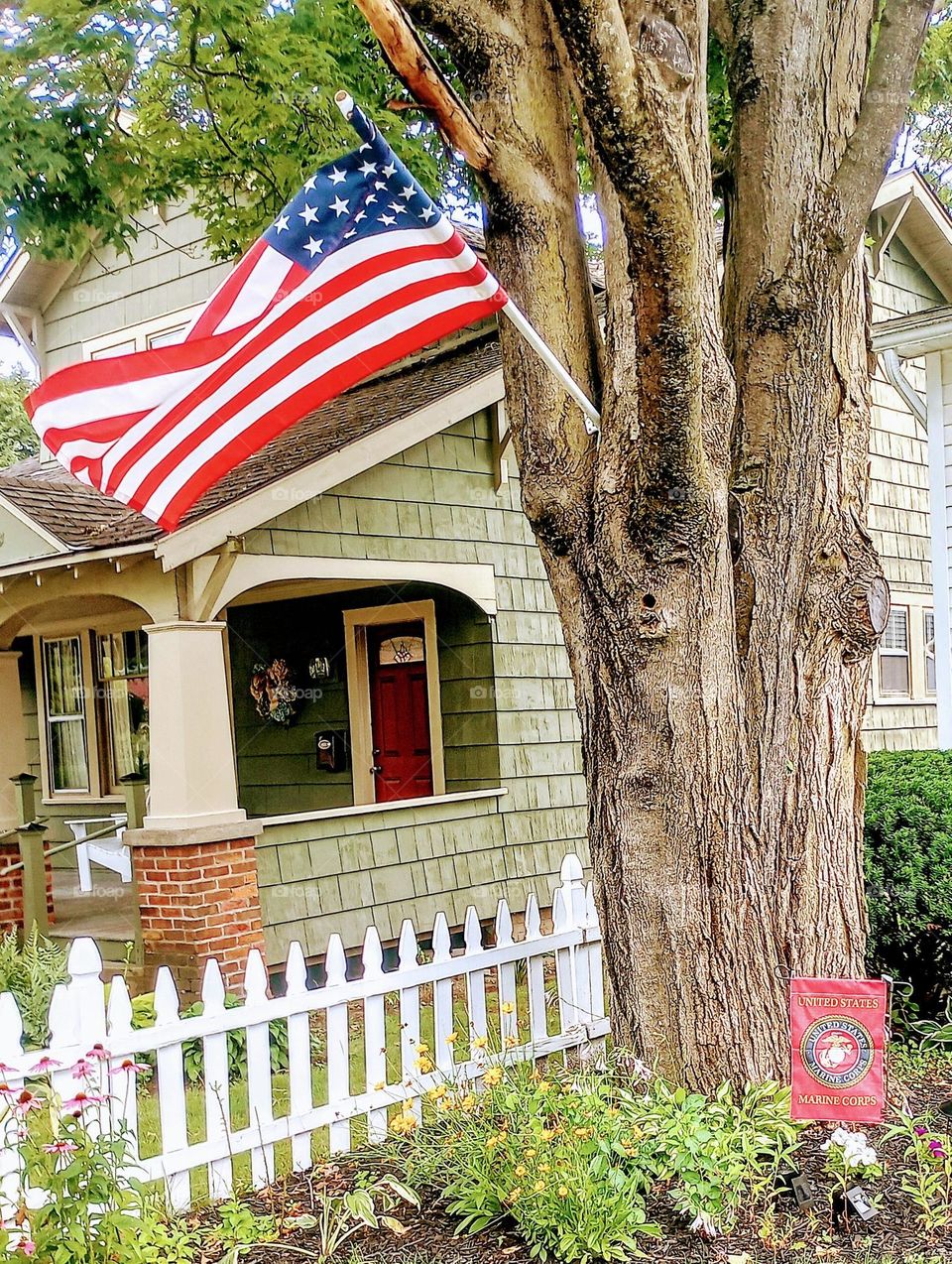 USA Flag with Marine Corp