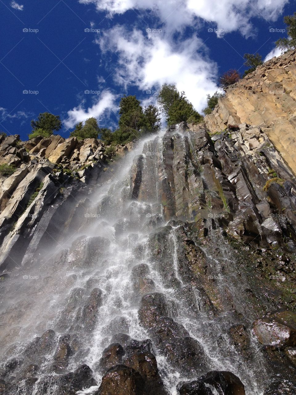 Afternoon By The Waterfall. hike in the mountains