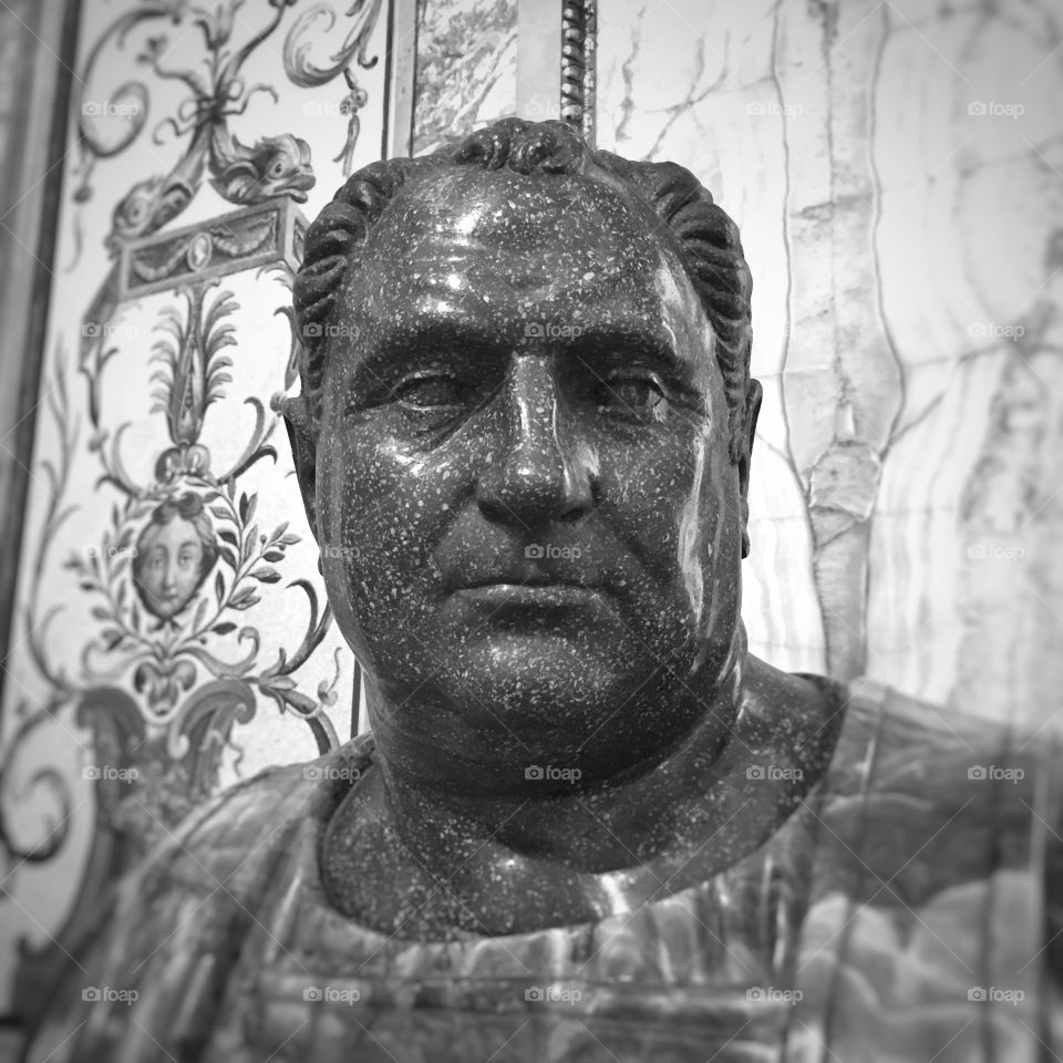 Statue of a Roman emperor at the Borghese, Hall of the Emperors