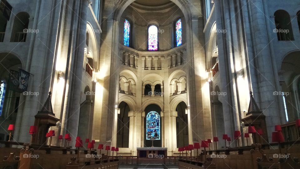 Inside the huge St Anne's Cathedral in Belfast