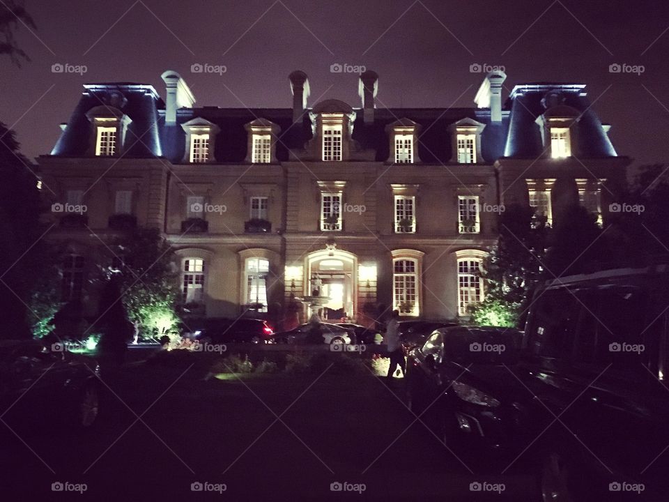 Chateau at night