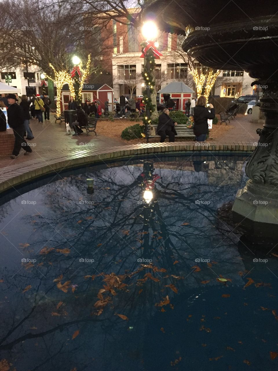 Reflections in a fountain
