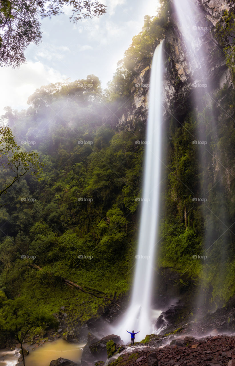 High waterfall