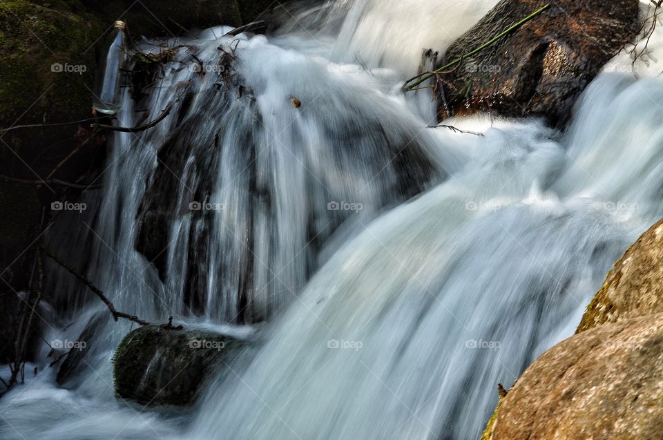 waterfall in the park in Poland