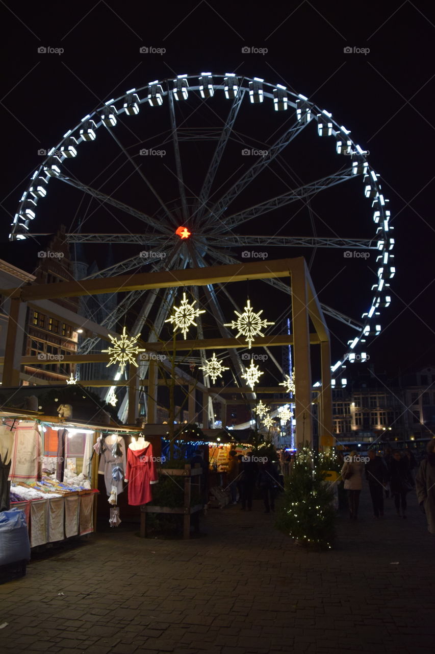 Wheel in the christmas market at Gent