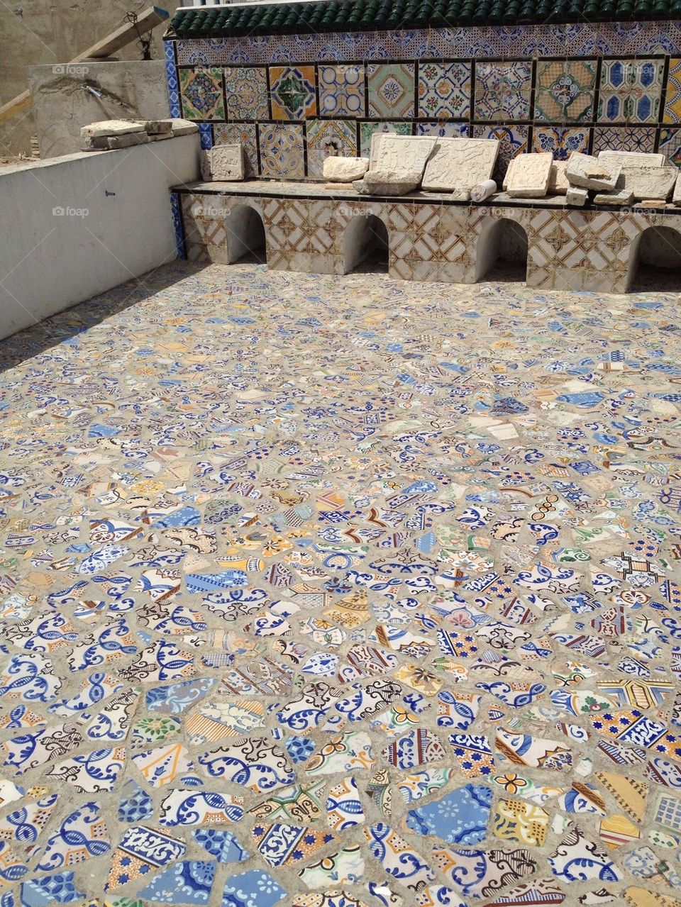 roof old sofa mosaic by roitto