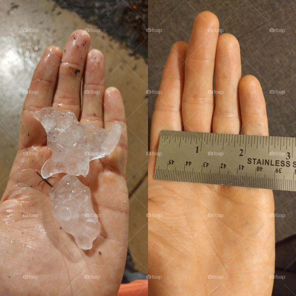 This hail fell from a storm that hit St. louis at 7:30pm