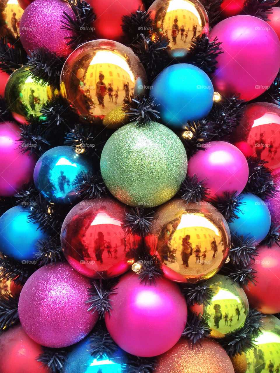 Colorful christmas ornaments