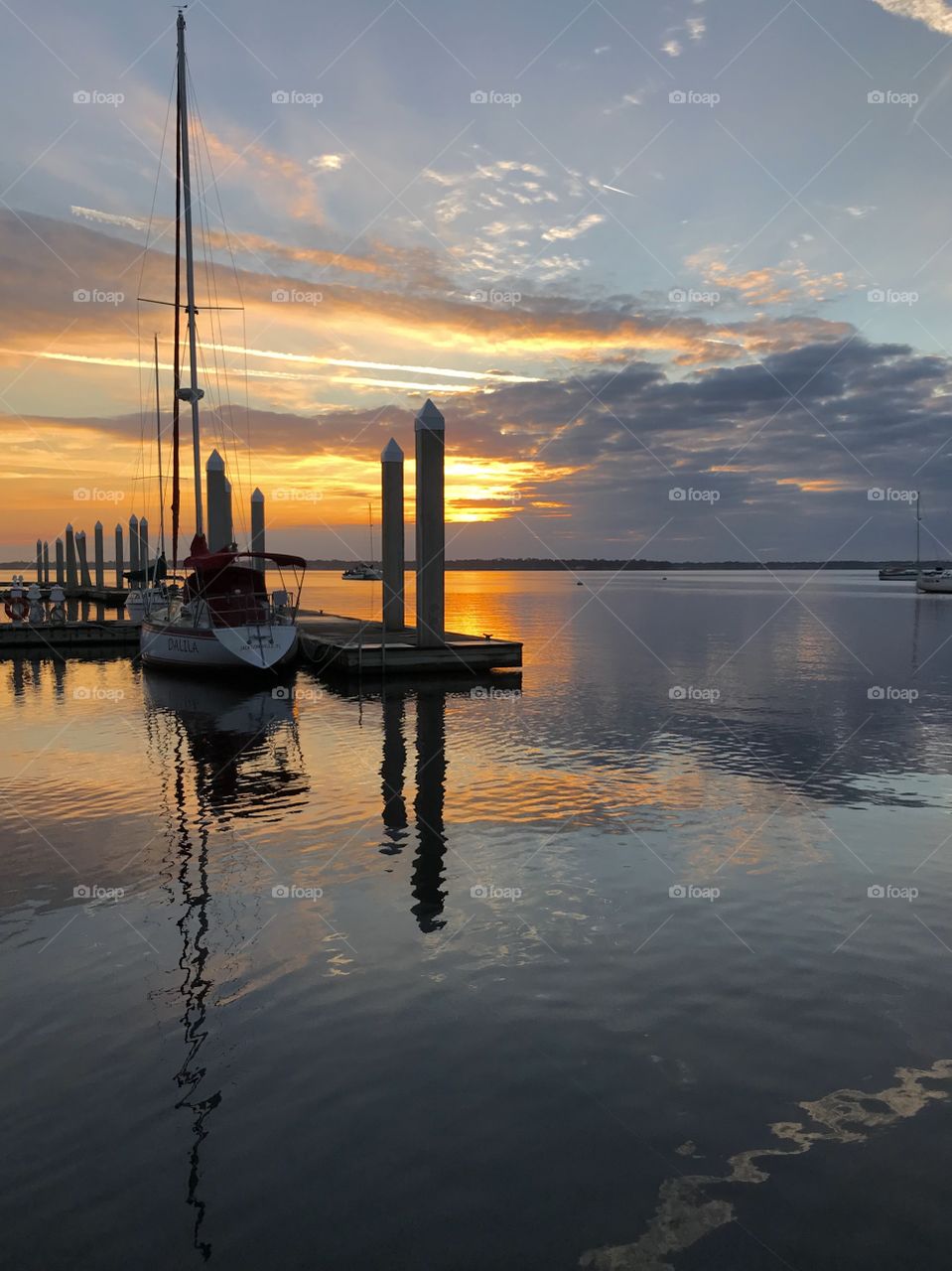 Sunrise over the marina