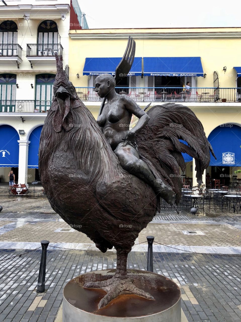 Woman Riding Rooster