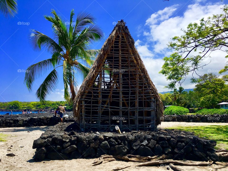 Visiting "The place of refuge" in Kona, Hawaii 