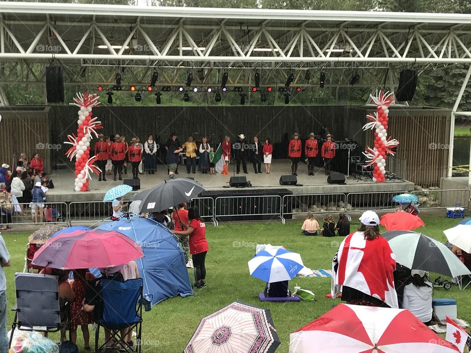Canada Day opening ceremony at Bower Ponds.