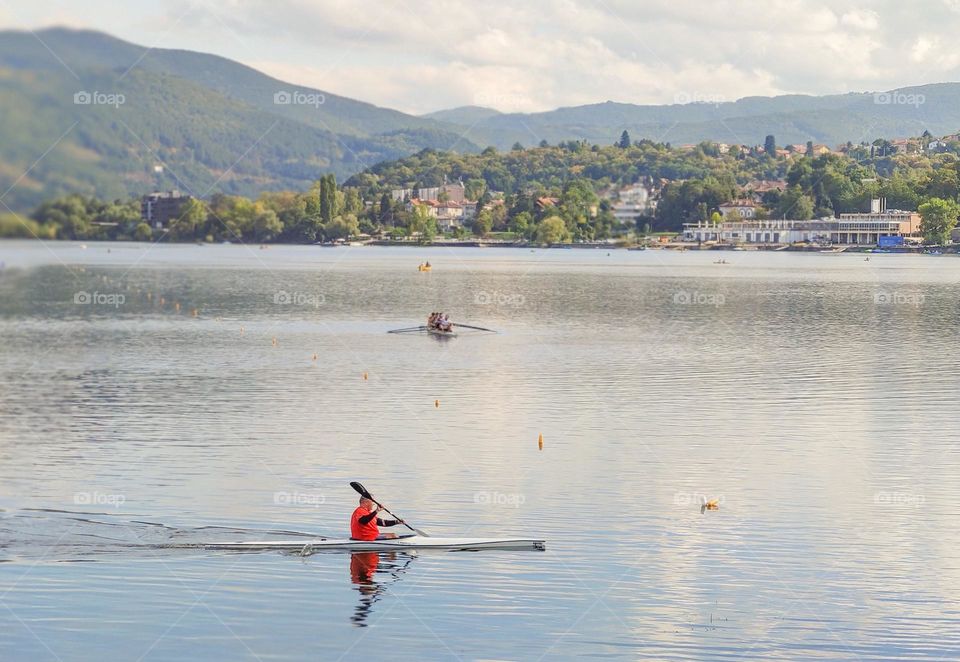 Water sport in the lake