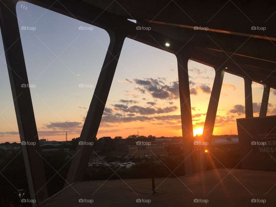 Sunset at the stadium
