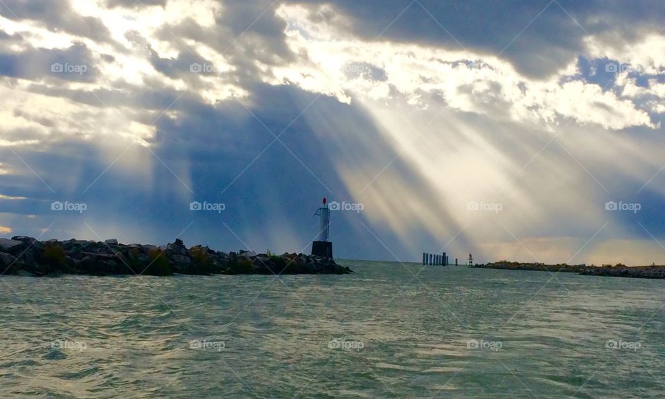 After a day out on the Pacific Ocean salmon fishing, this was the view from the boat heading back to the docks. A beautiful day that ended in the early evening and just before a storm rolled in.