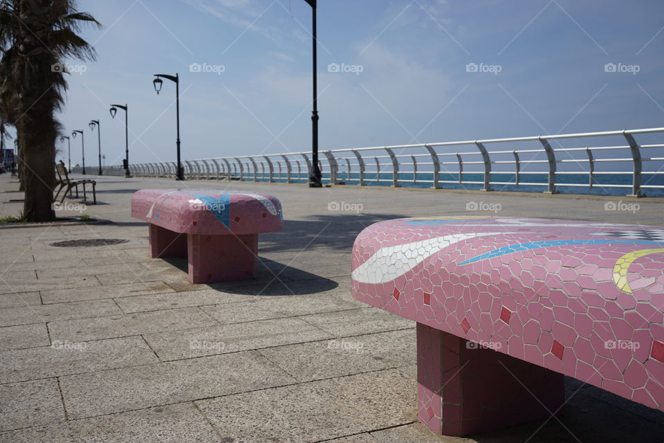 Mosaic benches