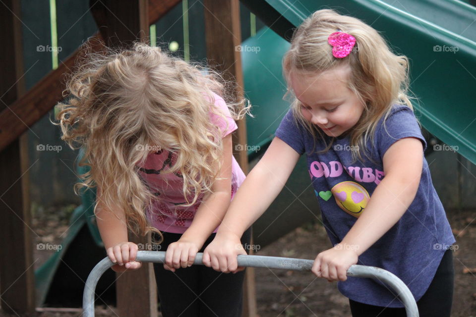 Girls on a trampoline