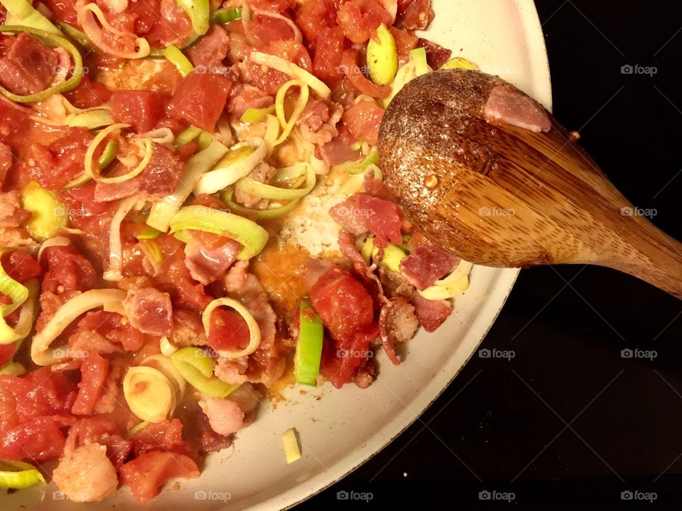 Sautéing vegetables on the stovetop 