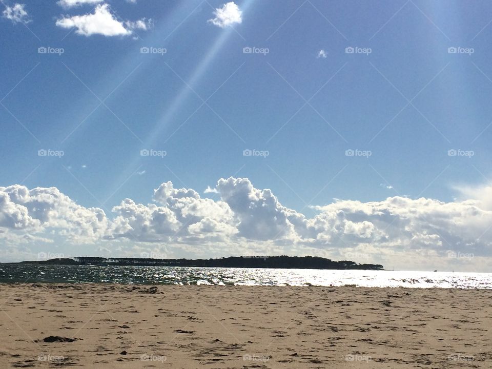 Sun light. a beautiful day at the beach