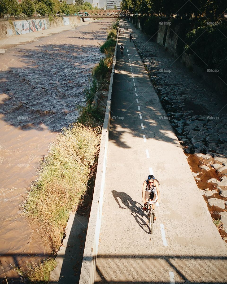 River Bicycle Path Santiago, Chile