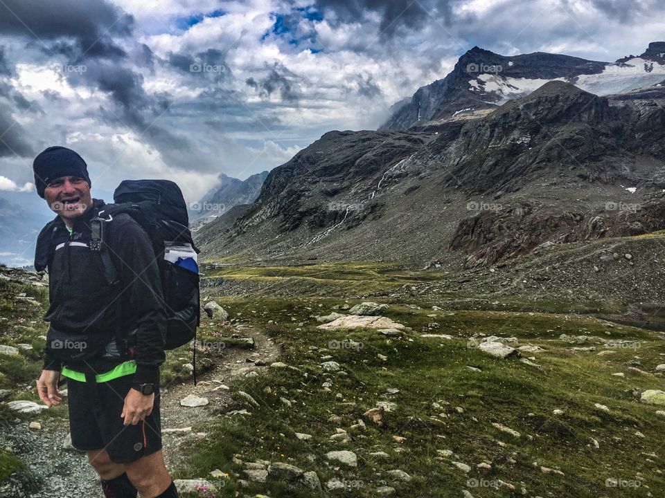 hiker in the alps.