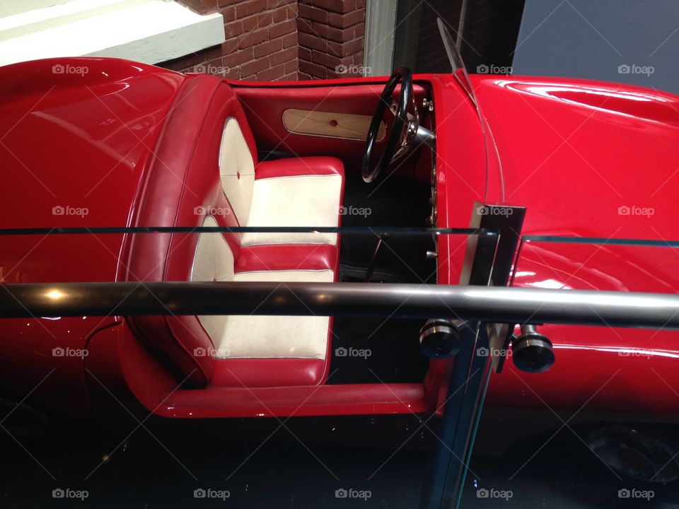 An old Autopia car at the Walt Disney Family Museum in San Francisco, CA.