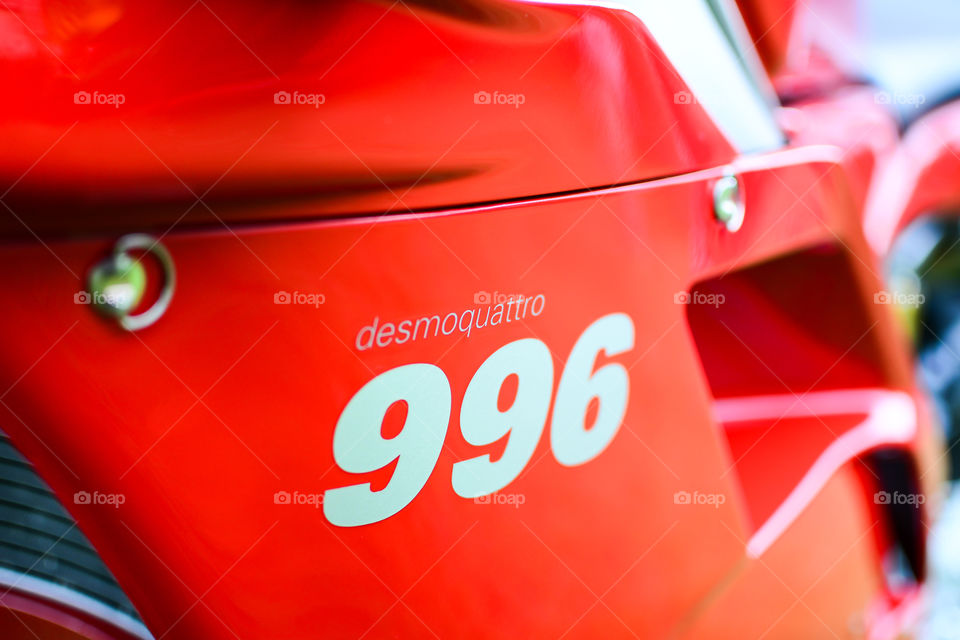 red ducati 996s motorcycle outdoors