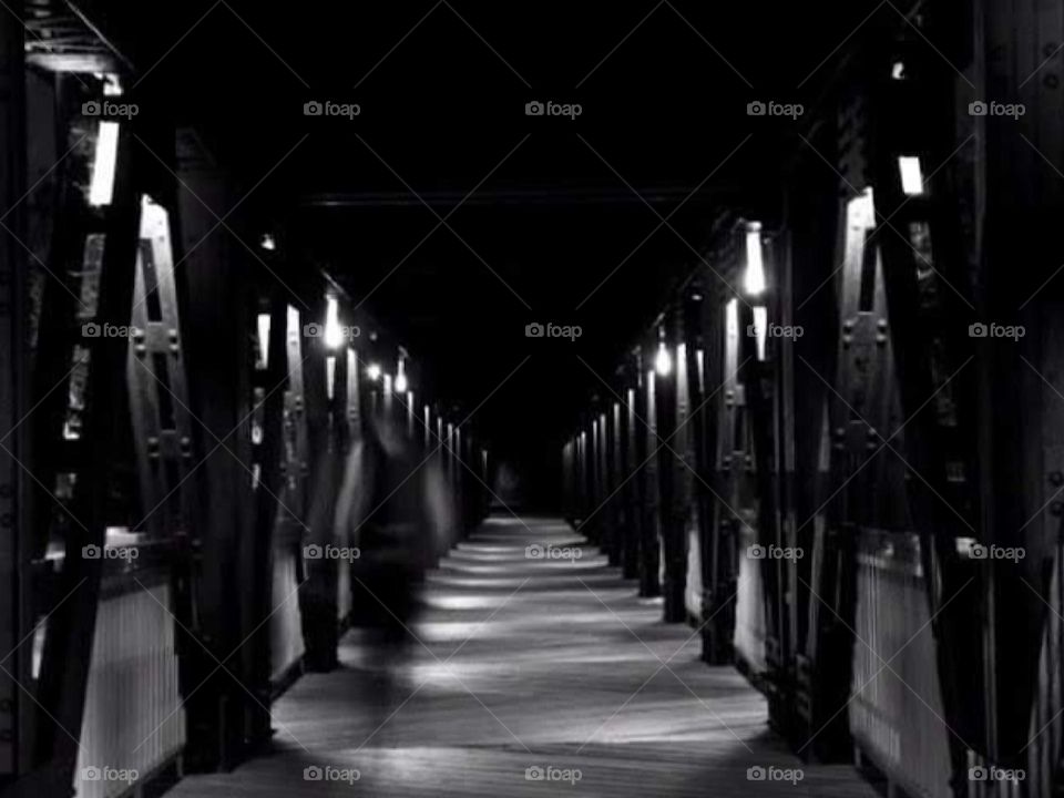 Tulsa 21st street pedestrian bridge before Gathering Place was Built Absolutely peaceful Memories walking in the night along the River side. Whispering of the wind as the bridge tells tails of so long ago off the piers