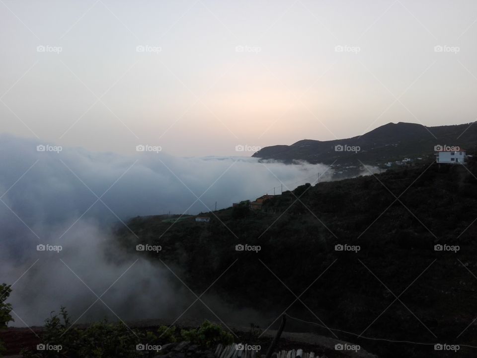 Sea clouds on sunrise