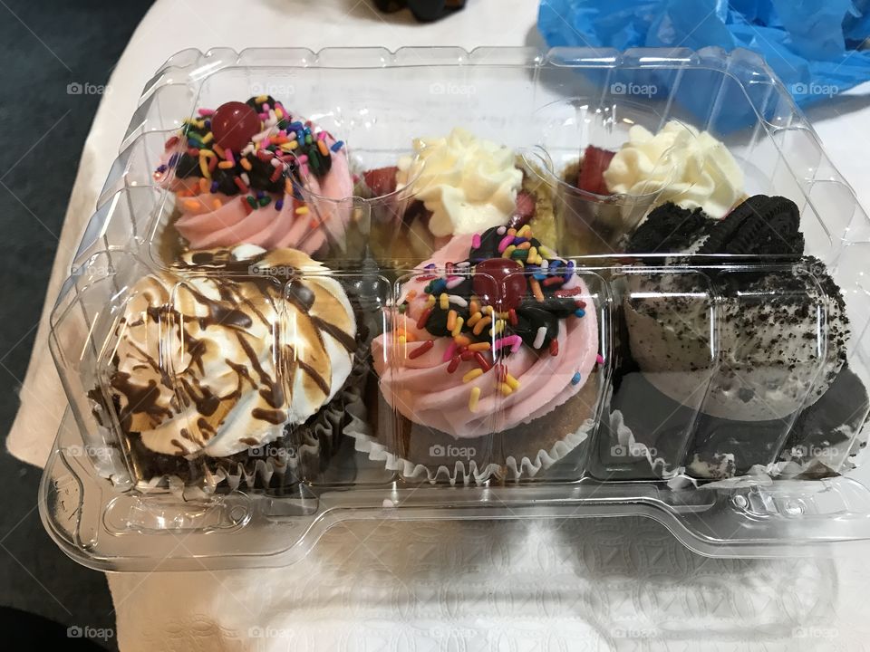 Variety of delicious cupcakes