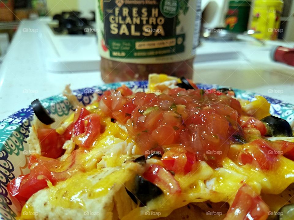 Chicken Nachos with salsa!